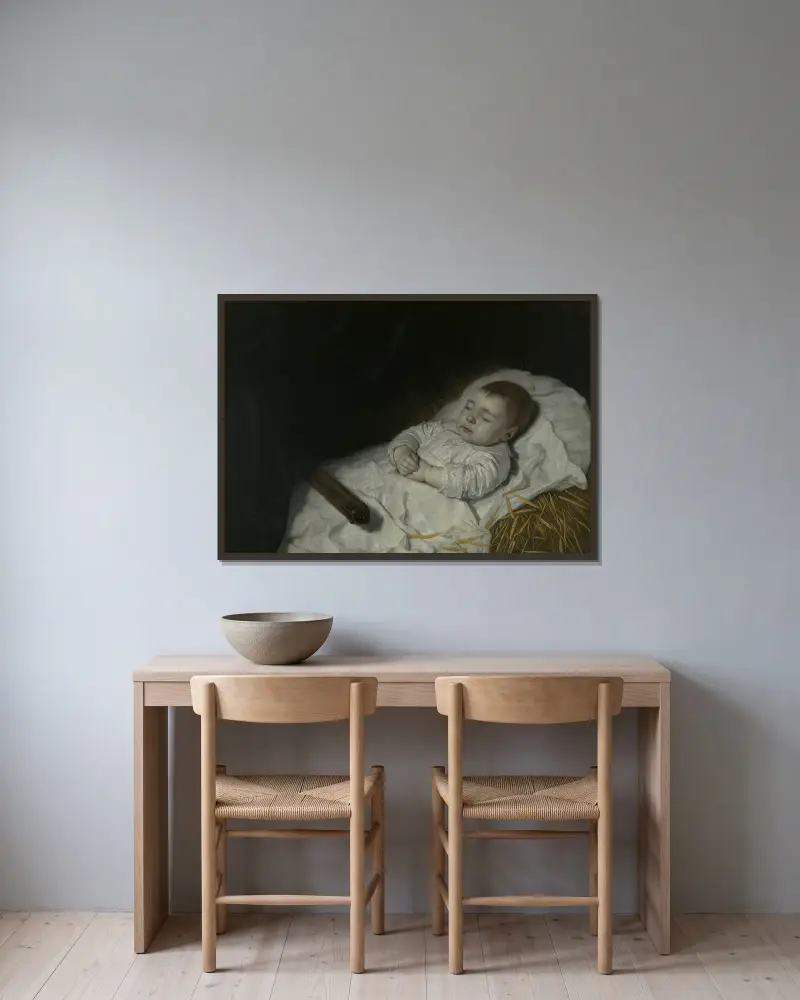Mały chłopiec na łożu śmierci, Bartholomeus van der Helst w ramie na ścianie