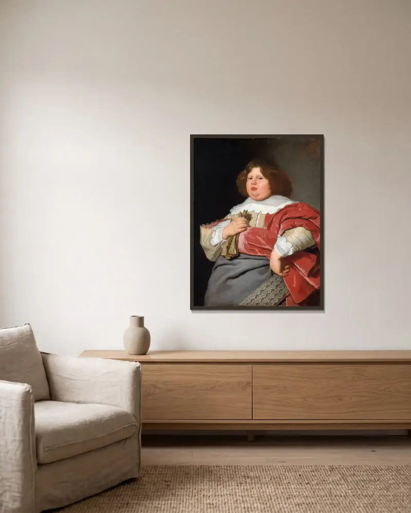 Porträtt av Gerard Andriesz Bicker av Bartholomeus van der Helst inramad på en vägg