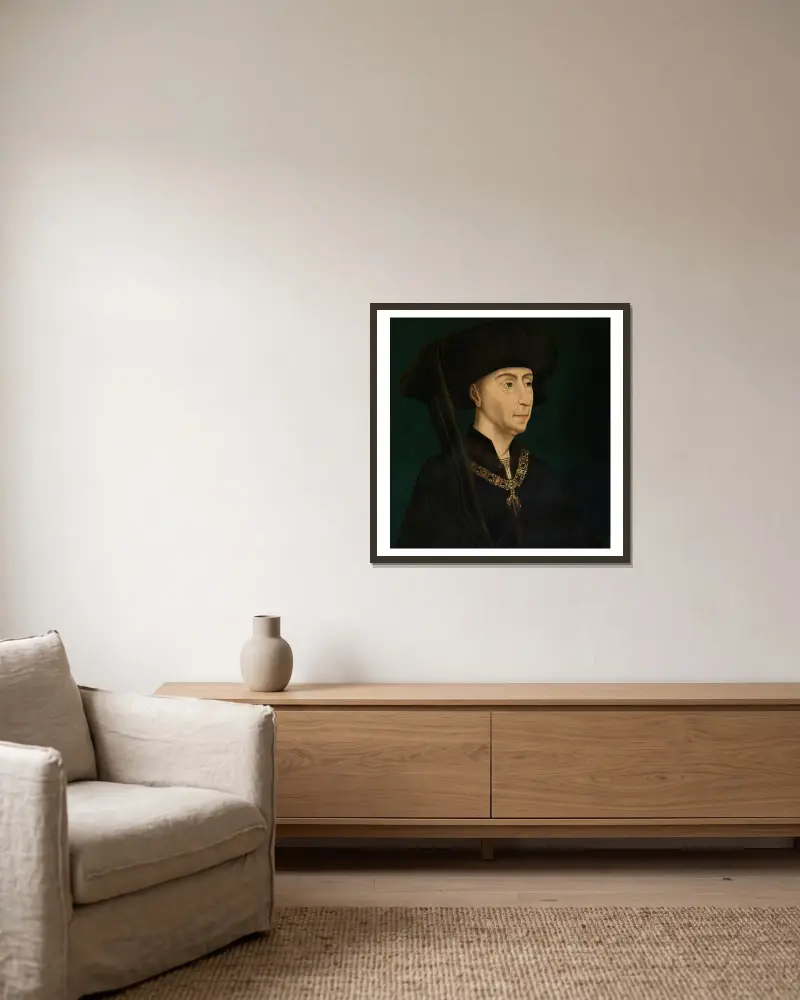 Philip the Good 2 av Rogier van der Weyden inramad på en vägg