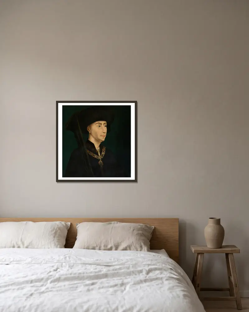Philip the Good 2 av Rogier van der Weyden inramad på en vägg