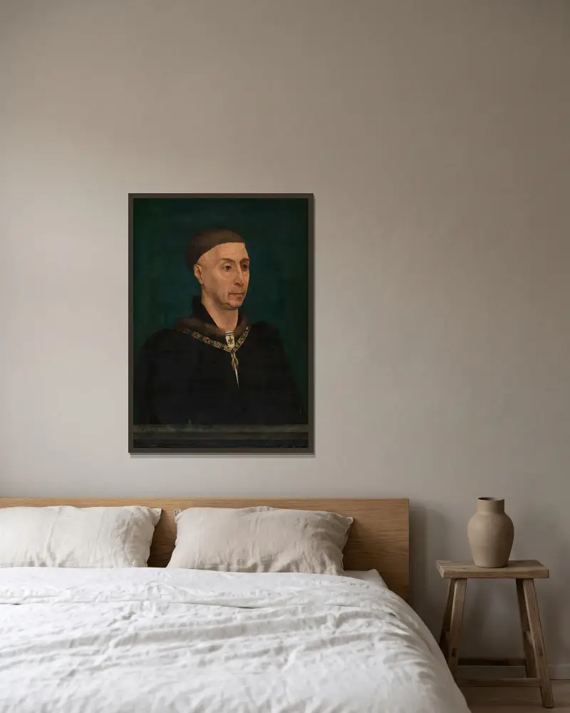 Philip the Good av Rogier van der Weyden inramad på en vägg
