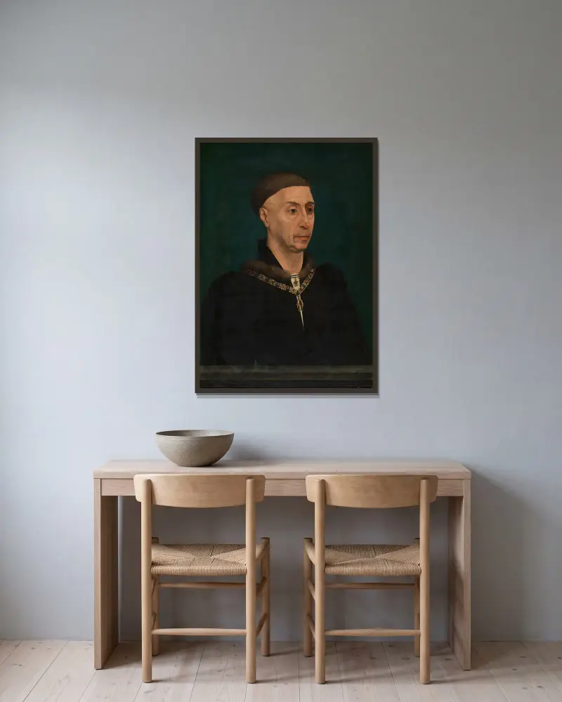 Philip the Good av Rogier van der Weyden inramad på en vägg