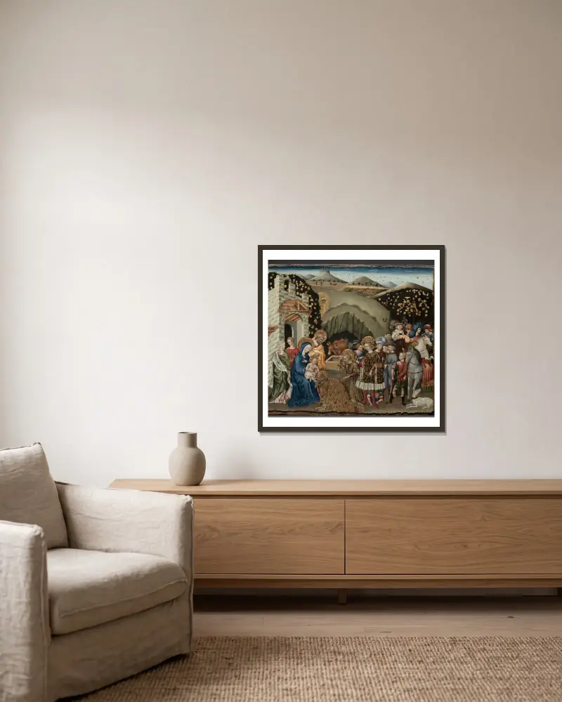 The Adoration of the Magi, 1440, Giovanni di Paolo w ramie na ścianie