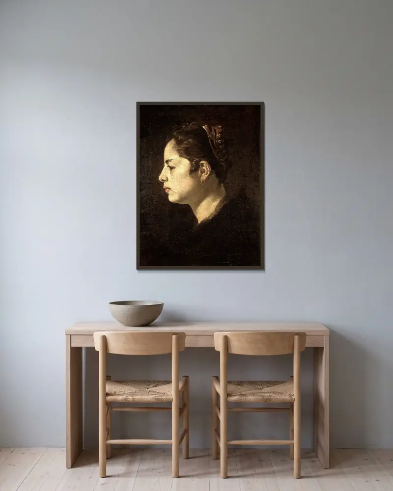 Głowa dziewczyny, Diego Velázquez w ramie na ścianie