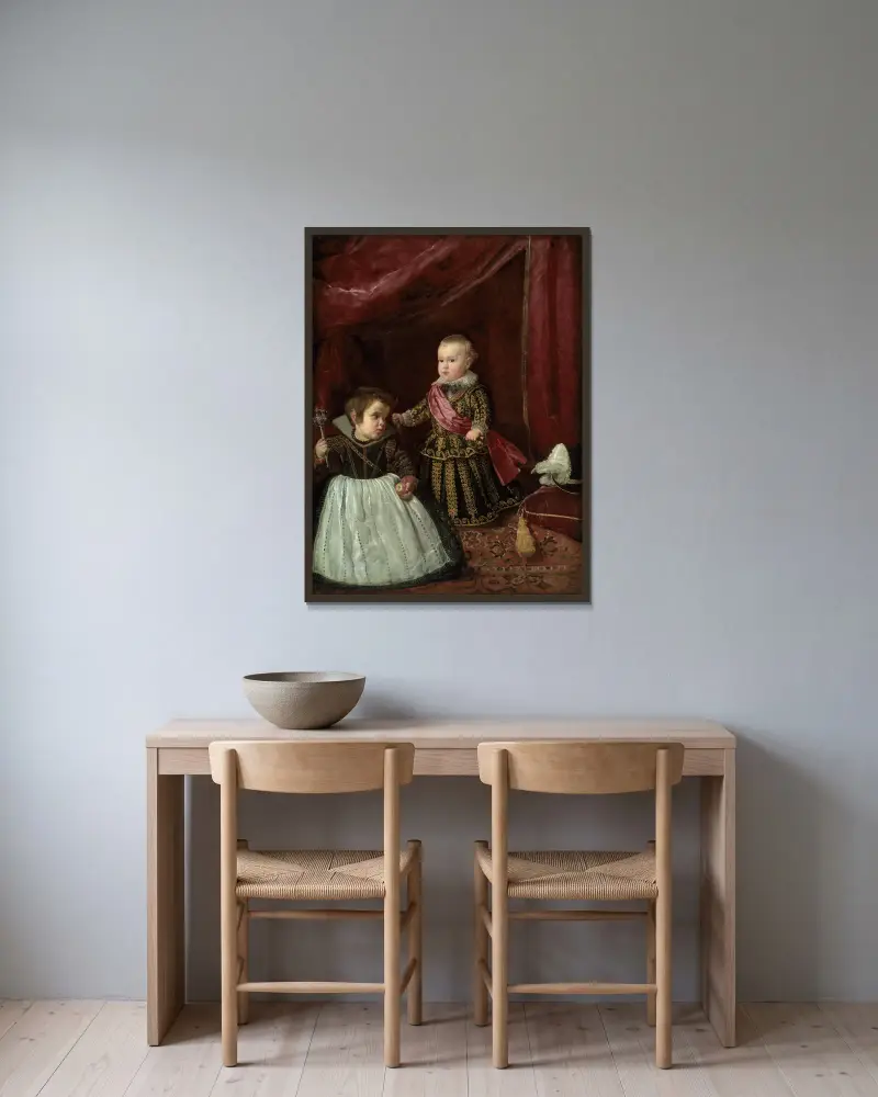 Don Baltasar Carlos with a Dwarf av Diego Velázquez inramad på en vägg