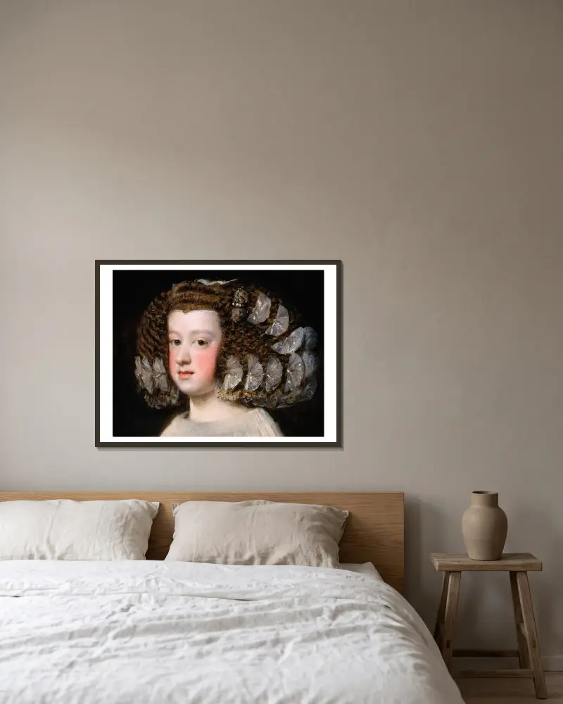 María Teresa (1638–1683), spansk infantinna av Diego Velázquez inramad på en vägg