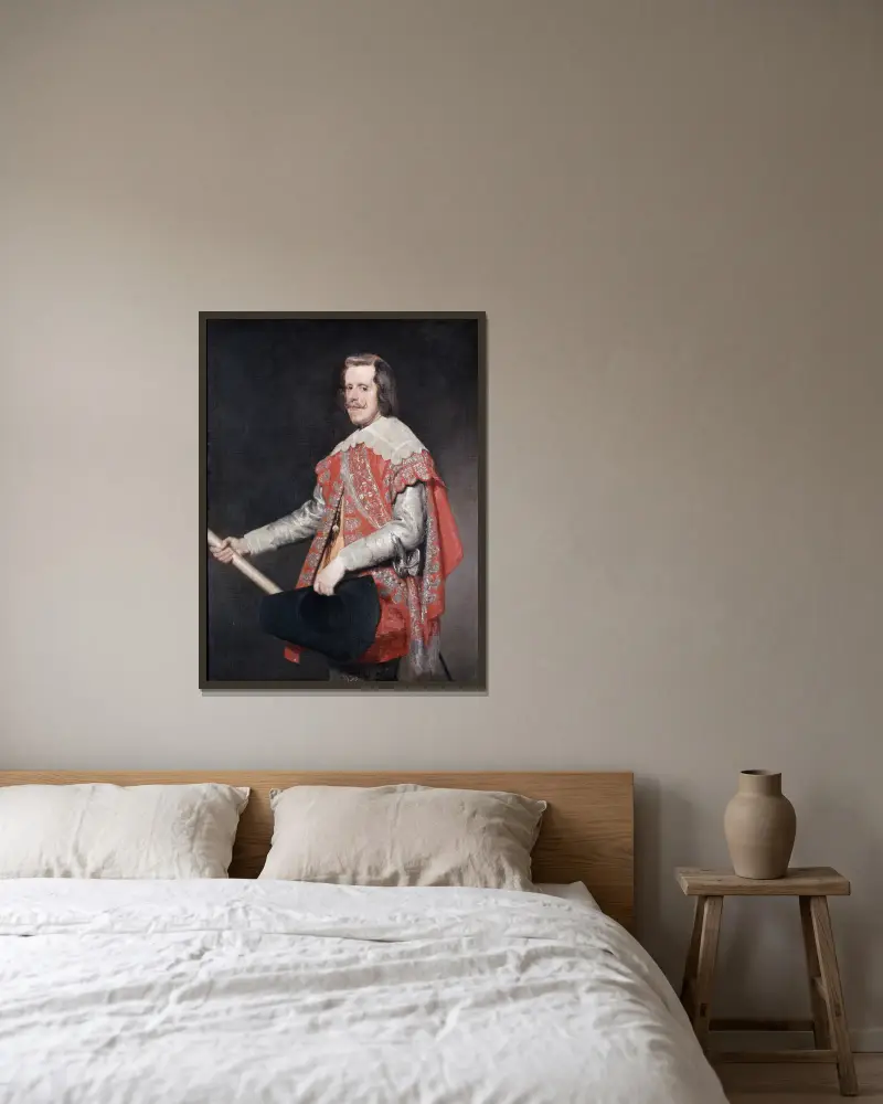 Philipp IV., König von Spanien – Nr. 1 von Diego Velázquez gerahmt an einer Wand