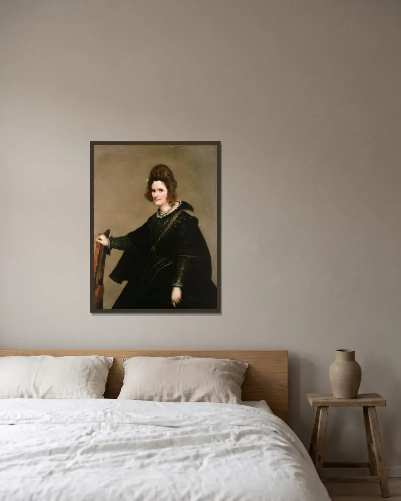 Porträtt av en dam av Diego Velázquez inramad på en vägg