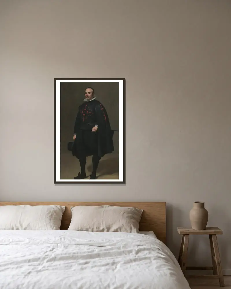 Porträtt av Don Pedro de Barberana av Diego Velázquez inramad på en vägg