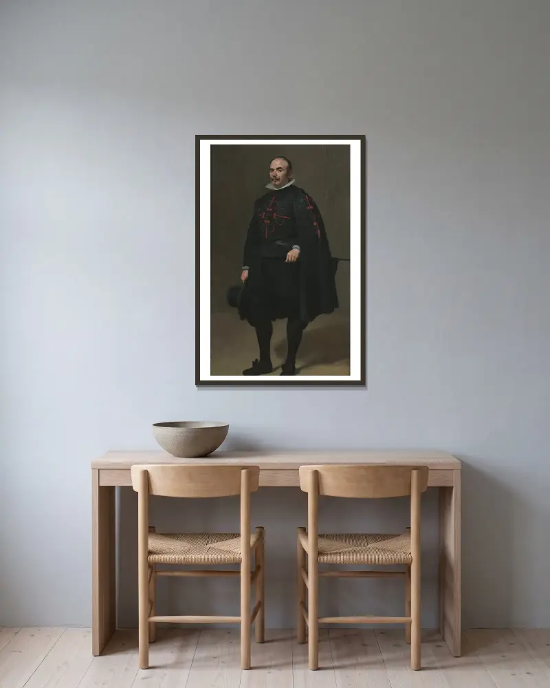Porträtt av Don Pedro de Barberana av Diego Velázquez inramad på en vägg