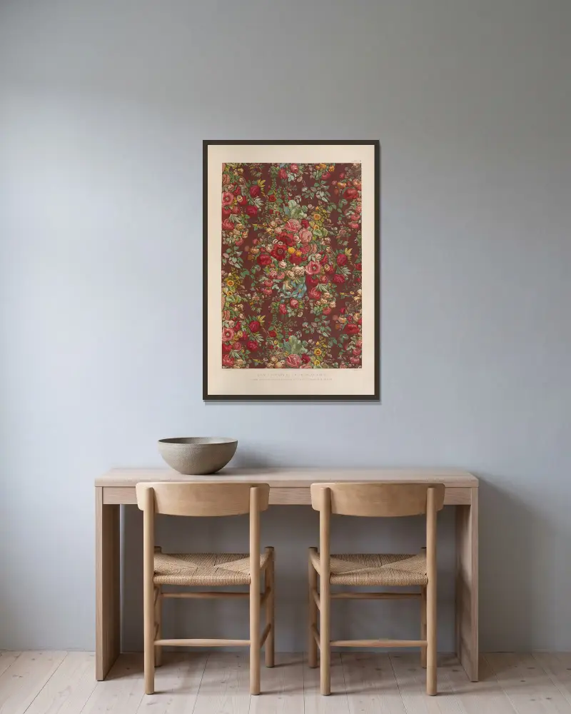 Wzór chintz, Matthew Digby Wyatt w ramie na ścianie