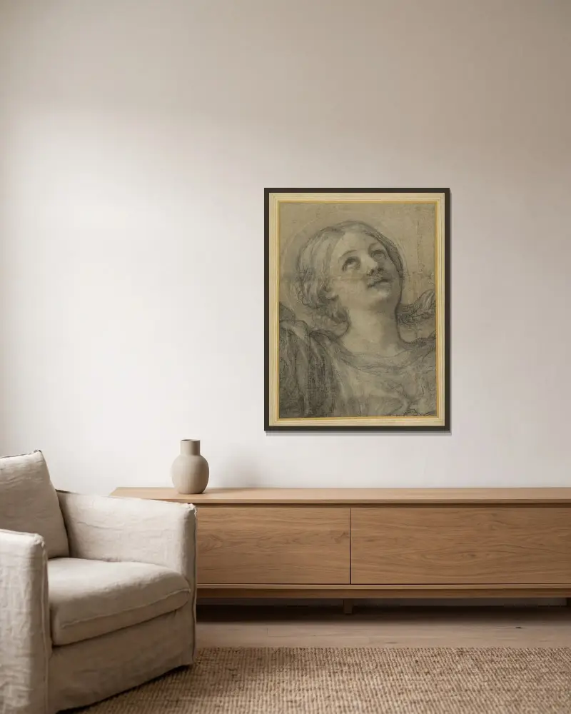 Heilige Cäcilie von Domenichino gerahmt an einer Wand
