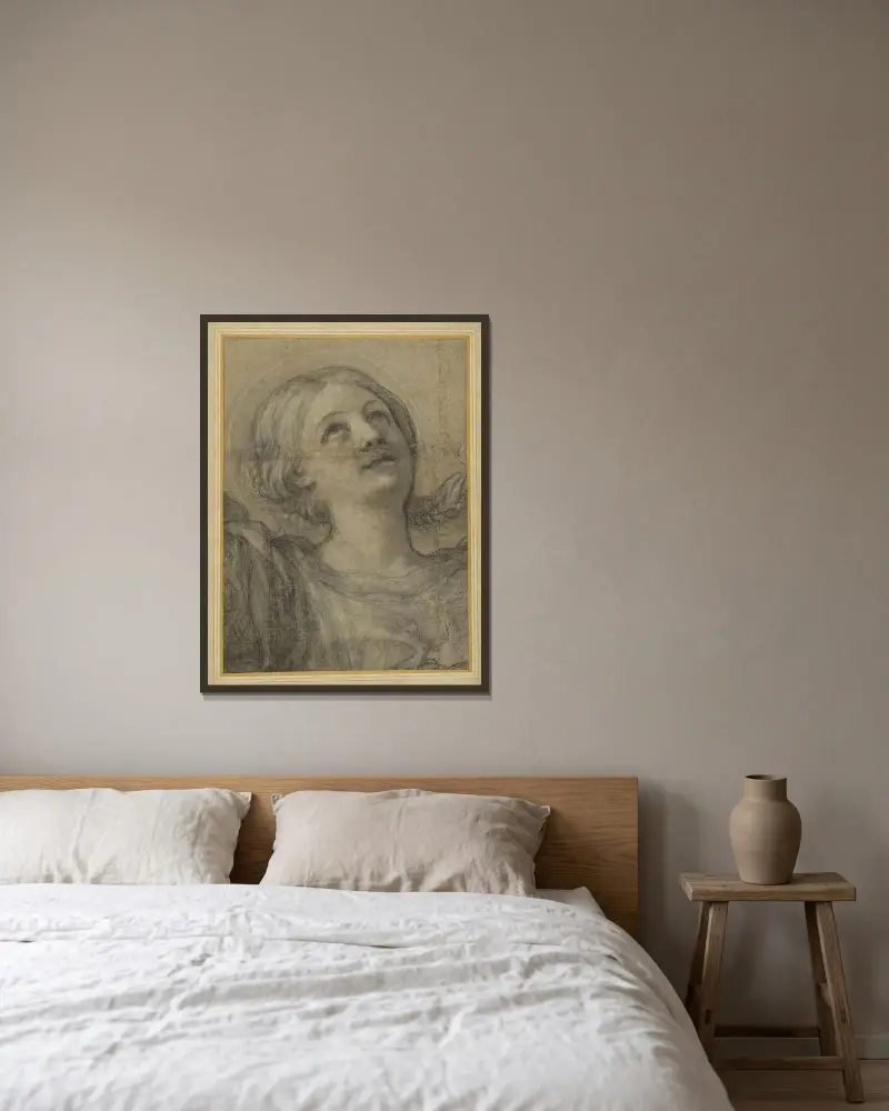 Heilige Cäcilie von Domenichino gerahmt an einer Wand