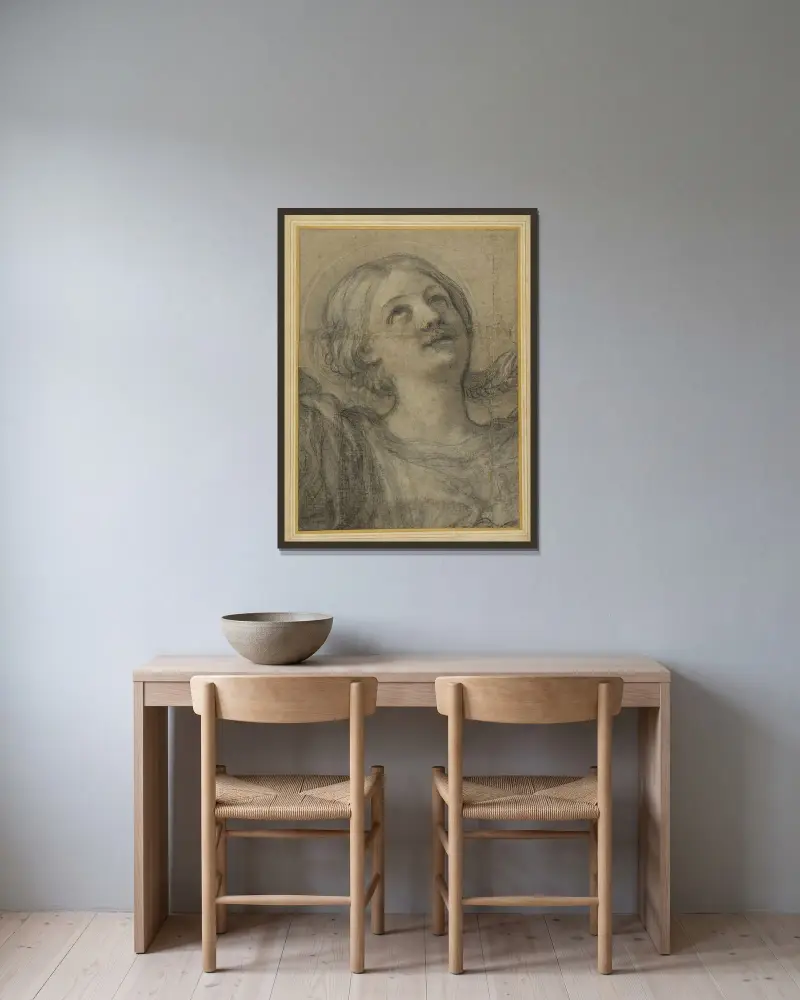 Heilige Cäcilie von Domenichino gerahmt an einer Wand