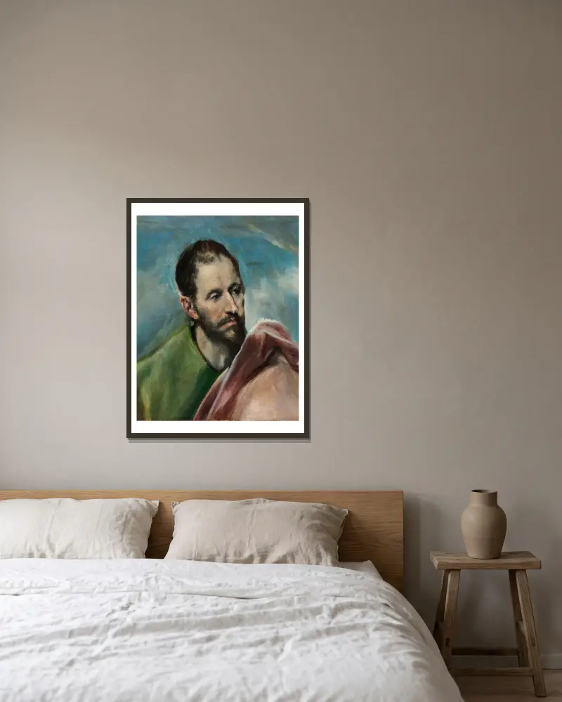 Jakob den yngre av El Greco (Domenikos Theotokopoulos) inramad på en vägg