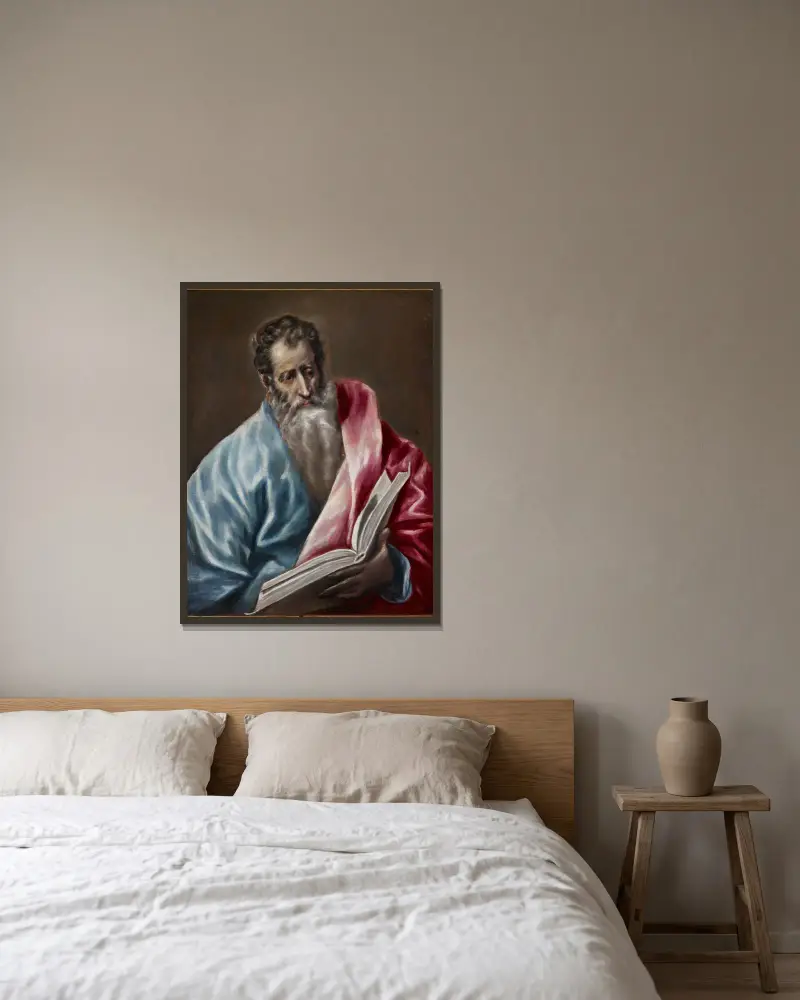 St. Matthew av El Greco (Domenikos Theotokopoulos) inramad på en vägg
