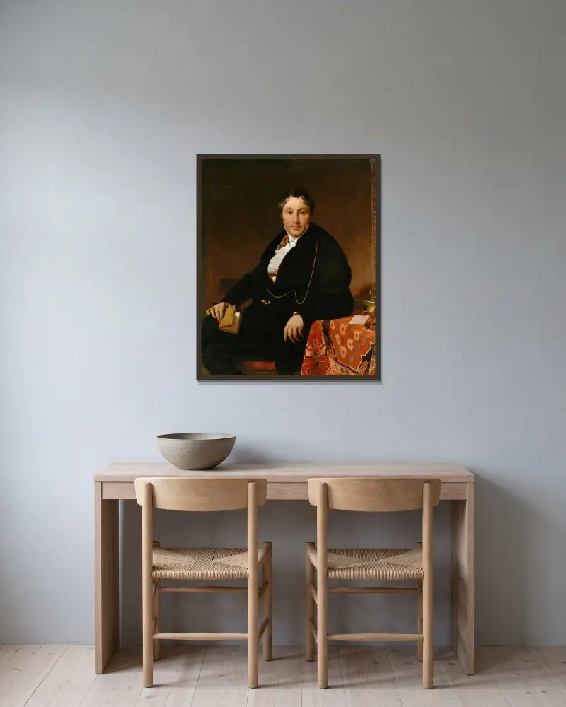Jacques-Louis Leblanc (1774–1846) av Jean Auguste Dominique Ingres inramad på en vägg