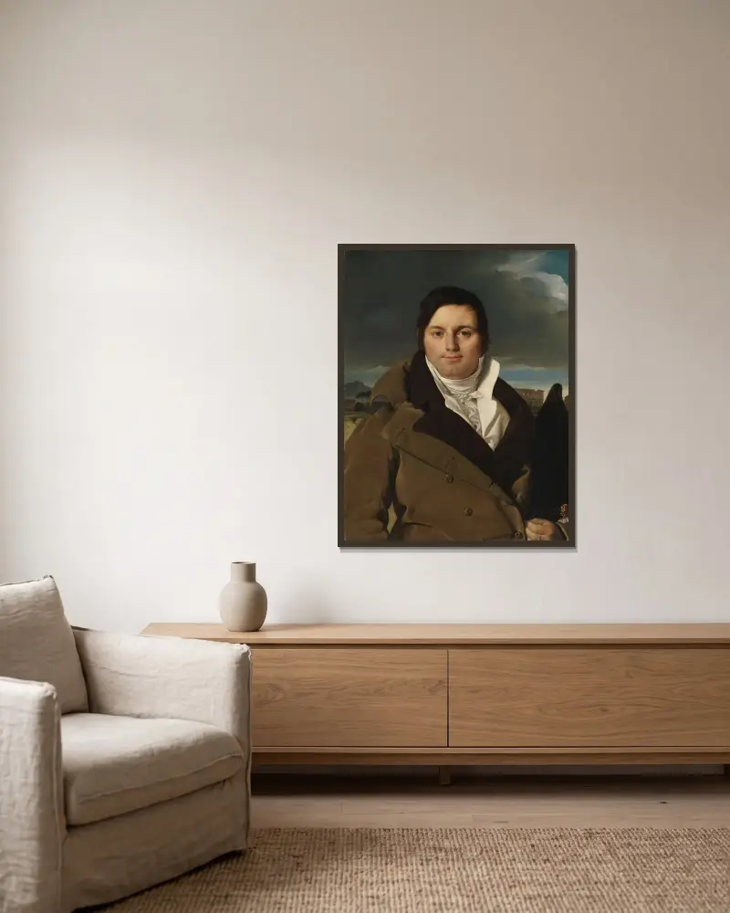 Joseph-Antoine Moltedo av Jean Auguste Dominique Ingres inramad på en vägg