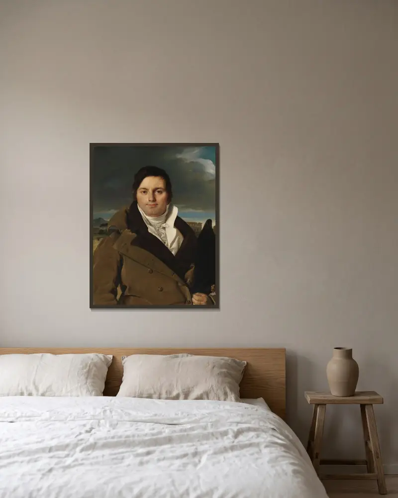 Joseph-Antoine Moltedo av Jean Auguste Dominique Ingres inramad på en vägg