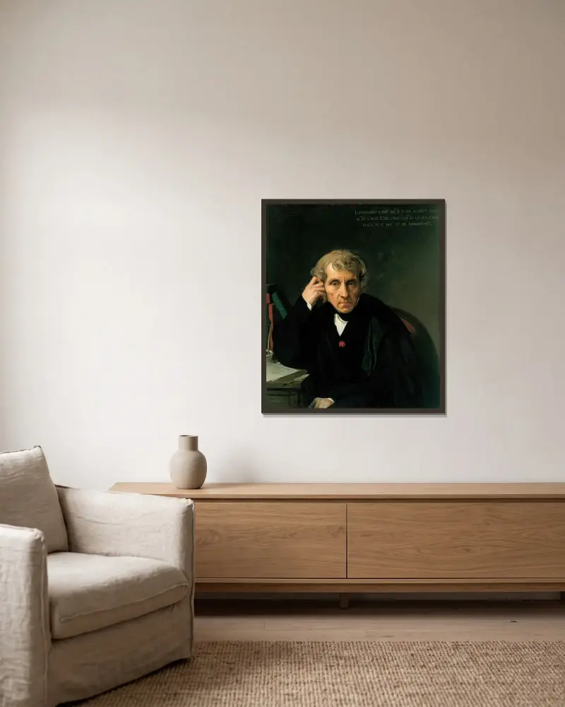 Luigi Cherubini av Jean Auguste Dominique Ingres inramad på en vägg