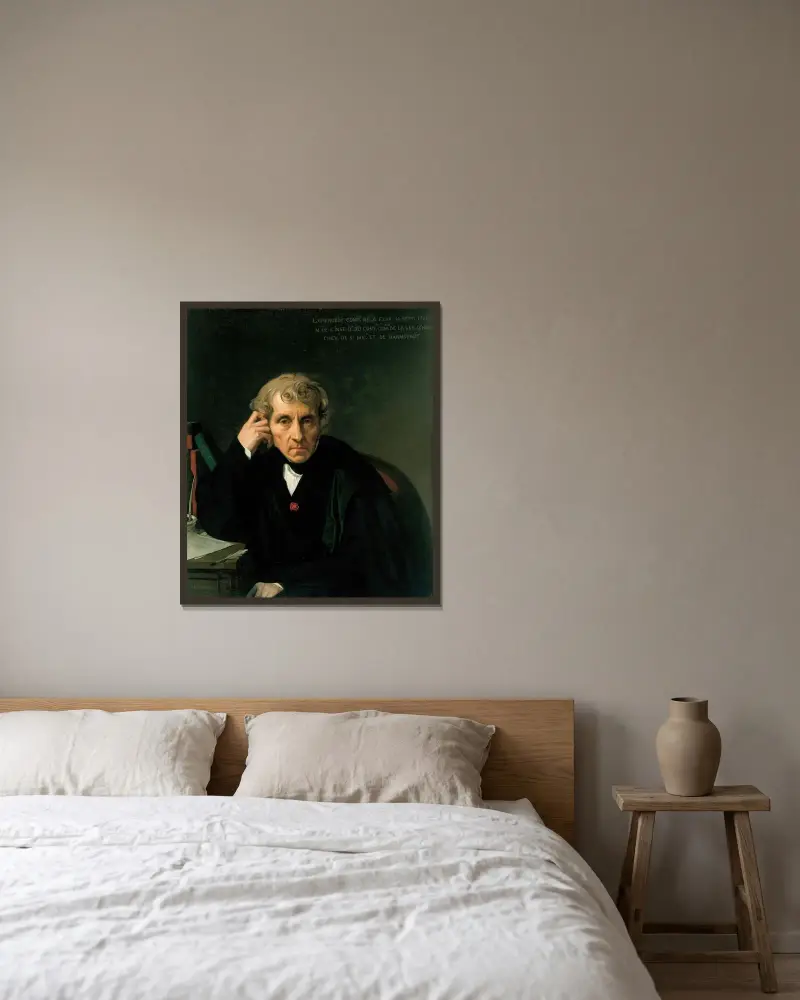 Luigi Cherubini av Jean Auguste Dominique Ingres inramad på en vägg