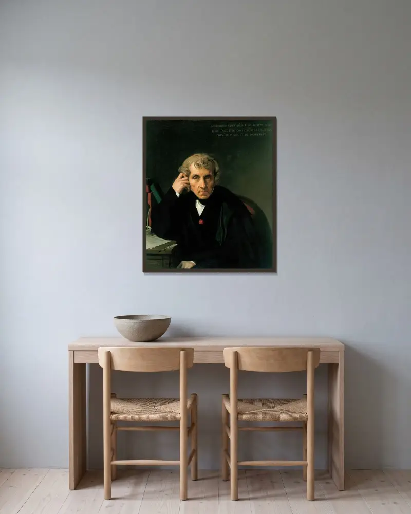 Luigi Cherubini av Jean Auguste Dominique Ingres inramad på en vägg