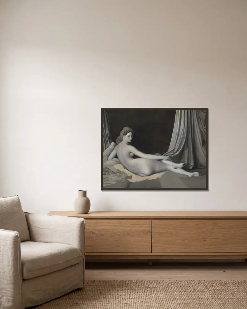 Odaliska w grisaille, Jean Auguste Dominique Ingres w ramie na ścianie