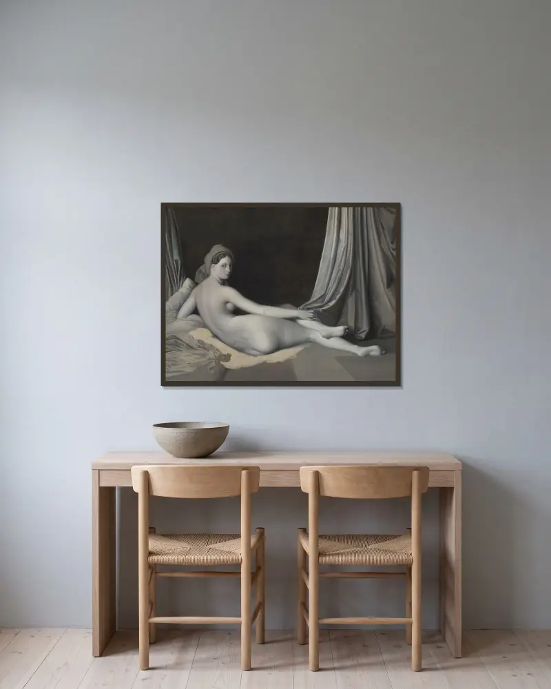 Odaliska w grisaille, Jean Auguste Dominique Ingres w ramie na ścianie
