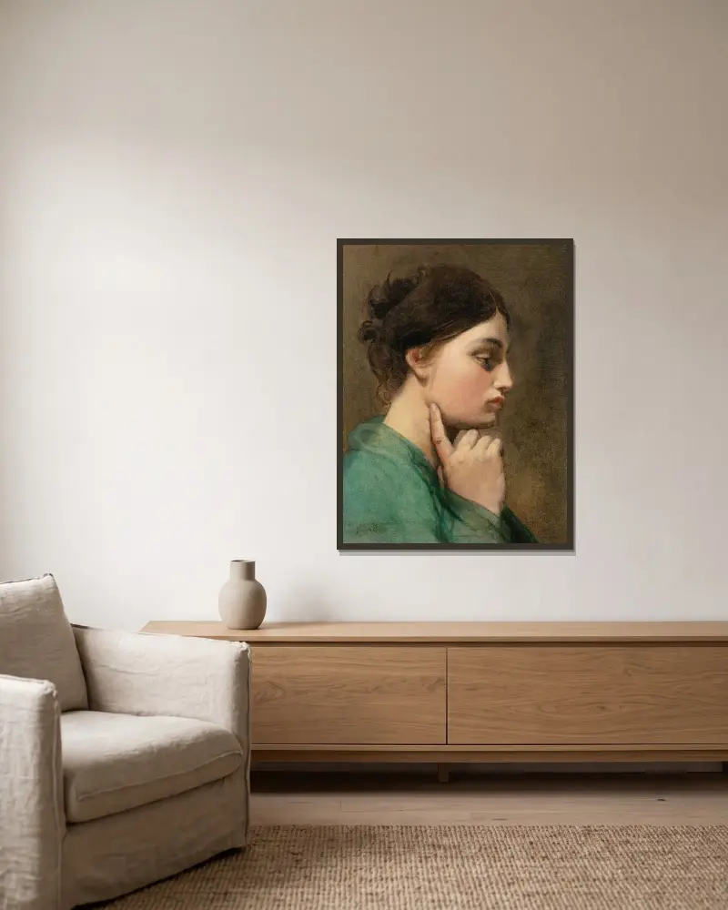 Odyssé, figurstudie för Homers apoteos av Jean Auguste Dominique Ingres inramad på en vägg