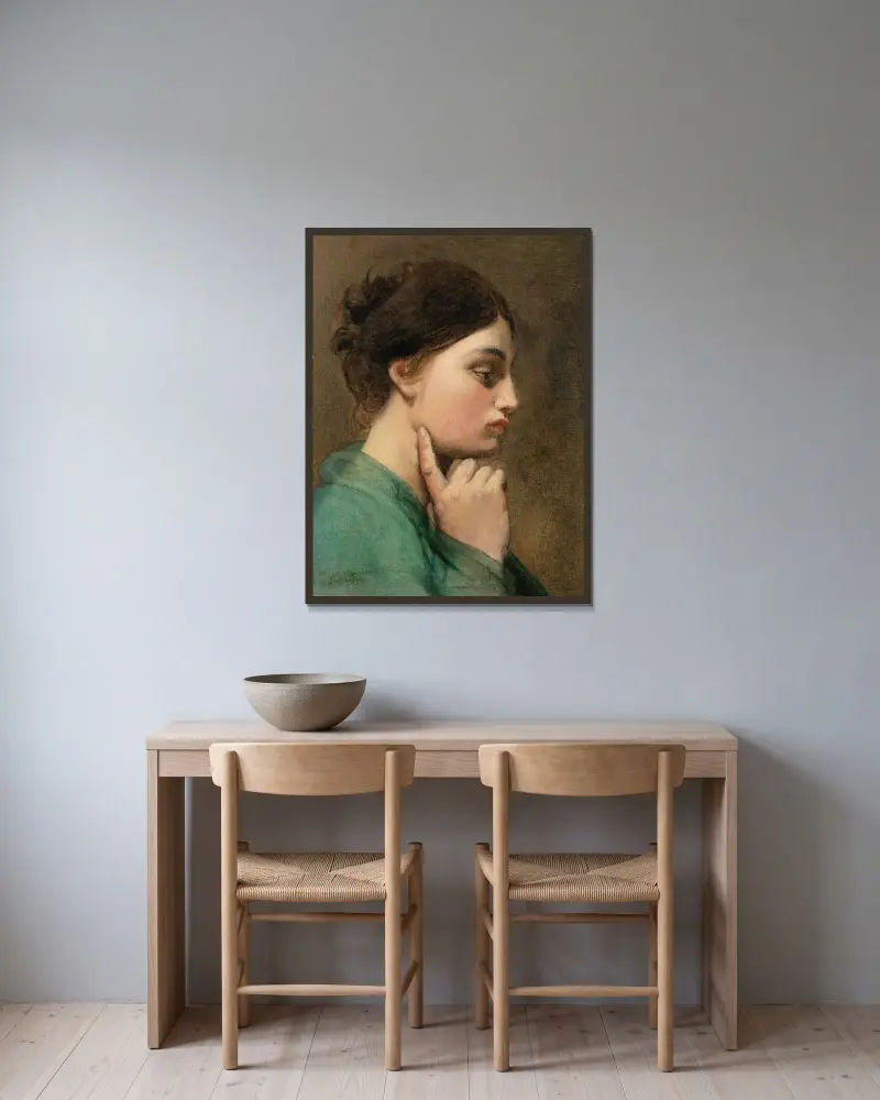 Odyssé, figurstudie för Homers apoteos av Jean Auguste Dominique Ingres inramad på en vägg