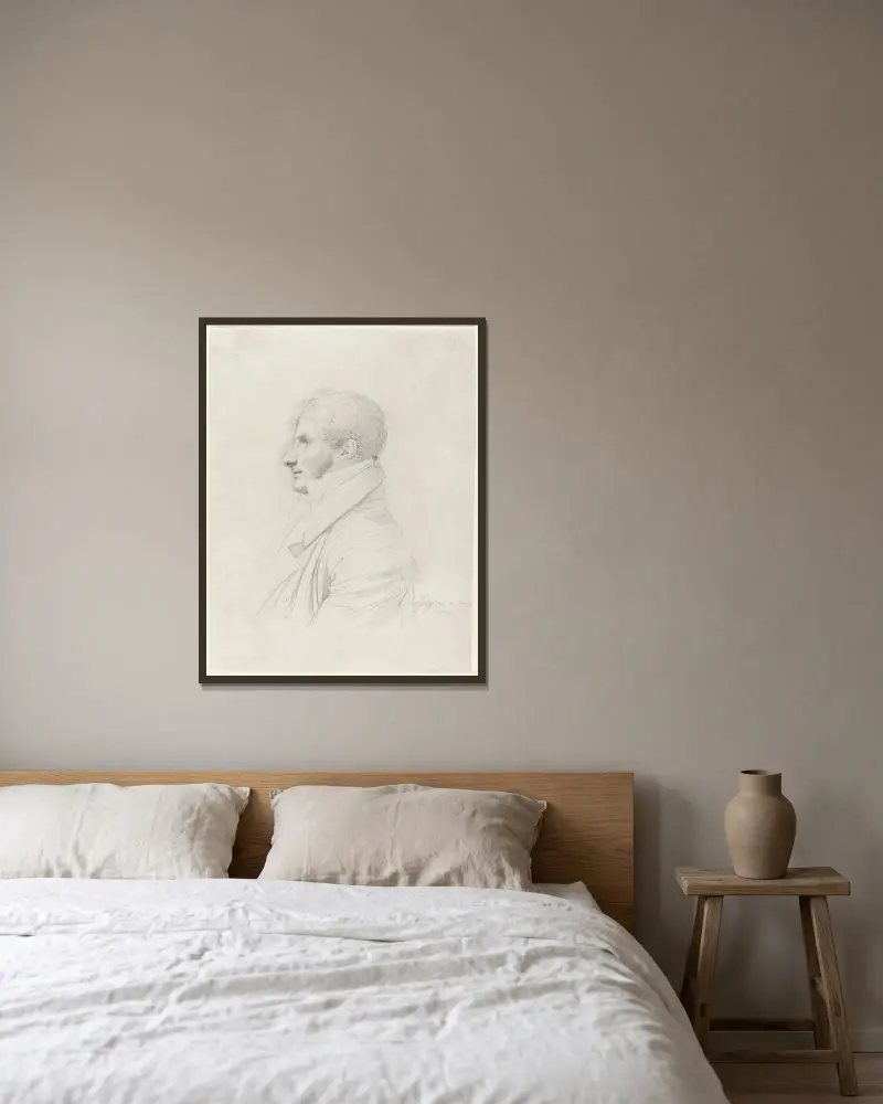 Philippe Mengin de Bionval von Jean Auguste Dominique Ingres gerahmt an einer Wand
