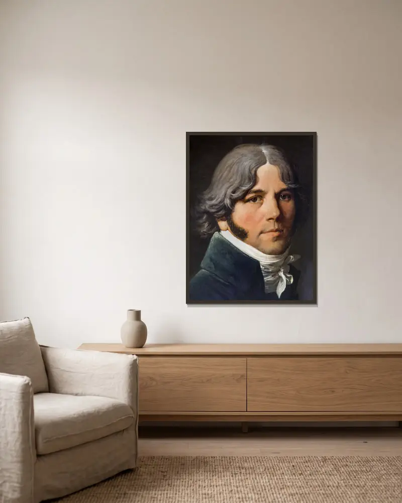 Porträtt av Jean-Marie-Joseph Ingres av Jean Auguste Dominique Ingres inramad på en vägg