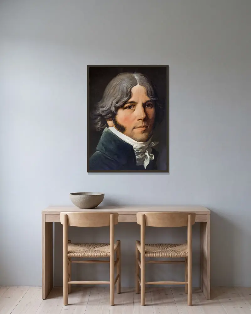 Porträtt av Jean-Marie-Joseph Ingres av Jean Auguste Dominique Ingres inramad på en vägg