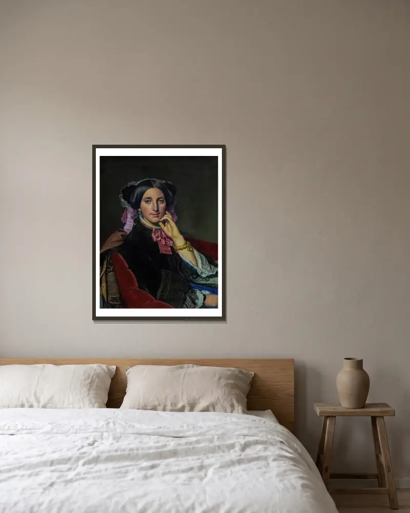 Porträtt av Madame Gonse av Jean Auguste Dominique Ingres inramad på en vägg