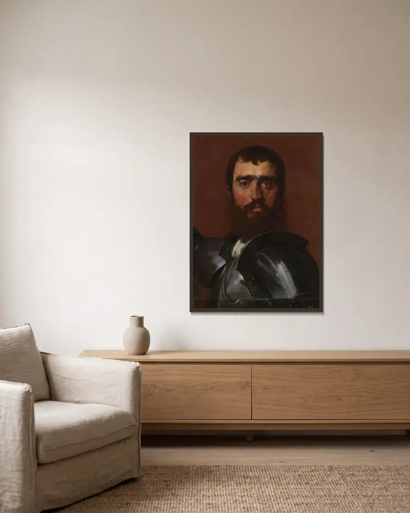 The Condottiere av Jean Auguste Dominique Ingres inramad på en vägg