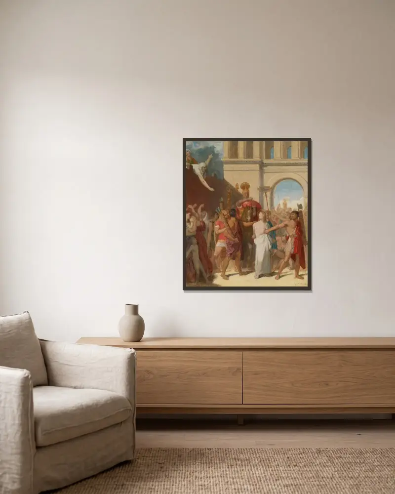 Sankt Symphorianus martyrium av Jean Auguste Dominique Ingres inramad på en vägg
