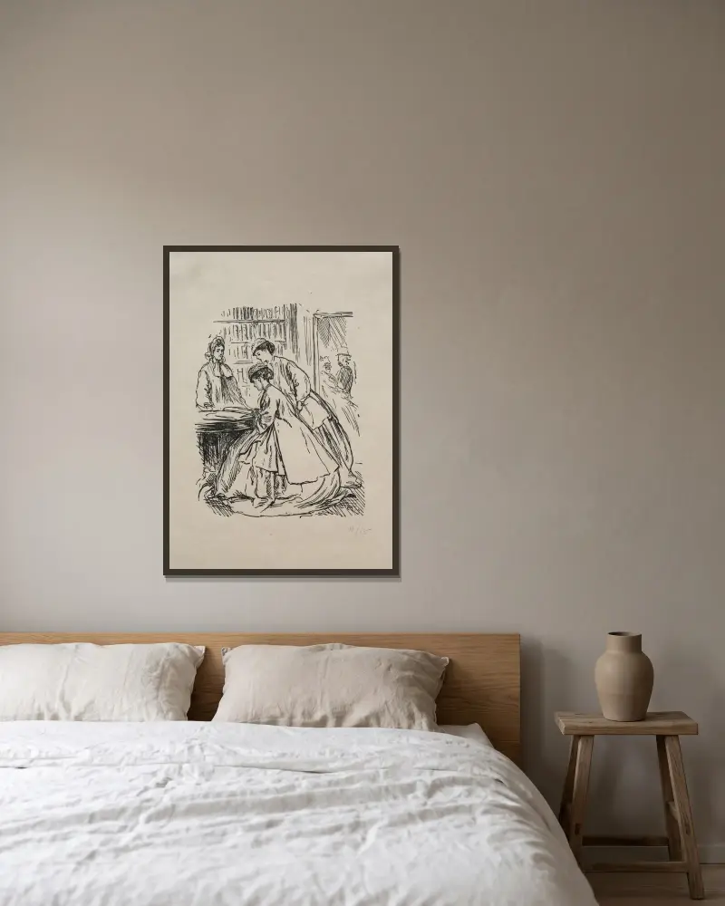 Mnoho povyku pro nic, 1866 – Nr. 2, George Du Maurier v rámu na stěně