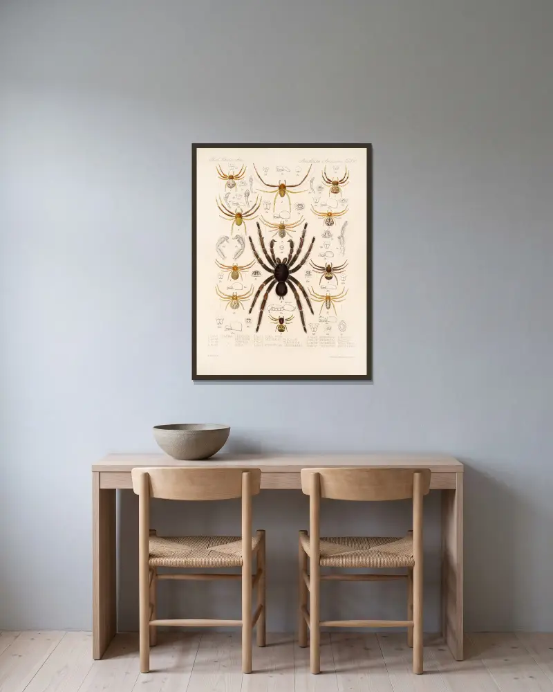 Arachnida Araneidea Pl. 11, Frederick DuCane Godman v rámu na stěně