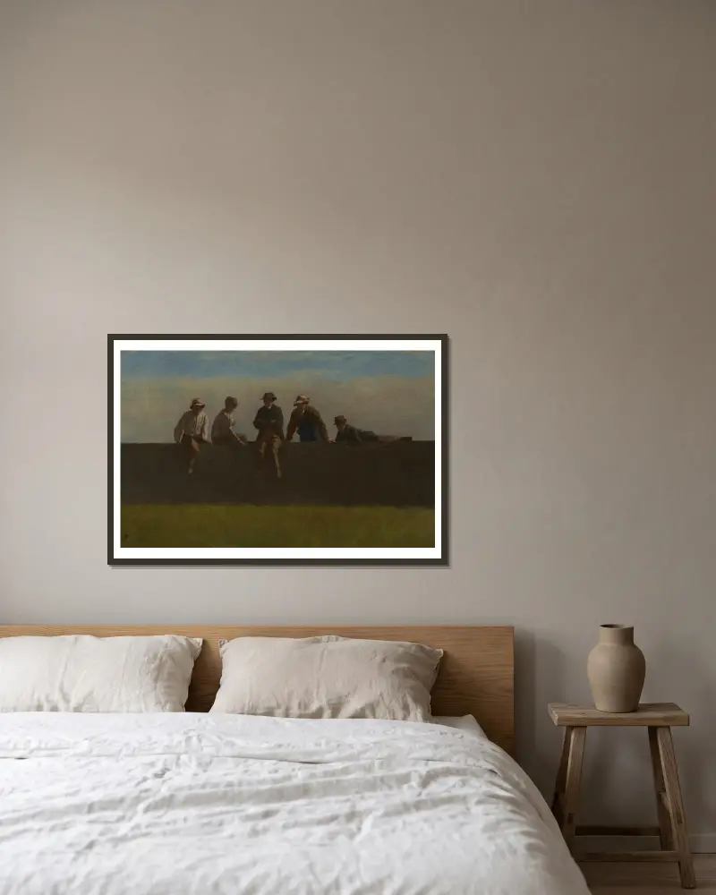 Pět chlapců na zdi, Eastman Johnson v rámu na stěně