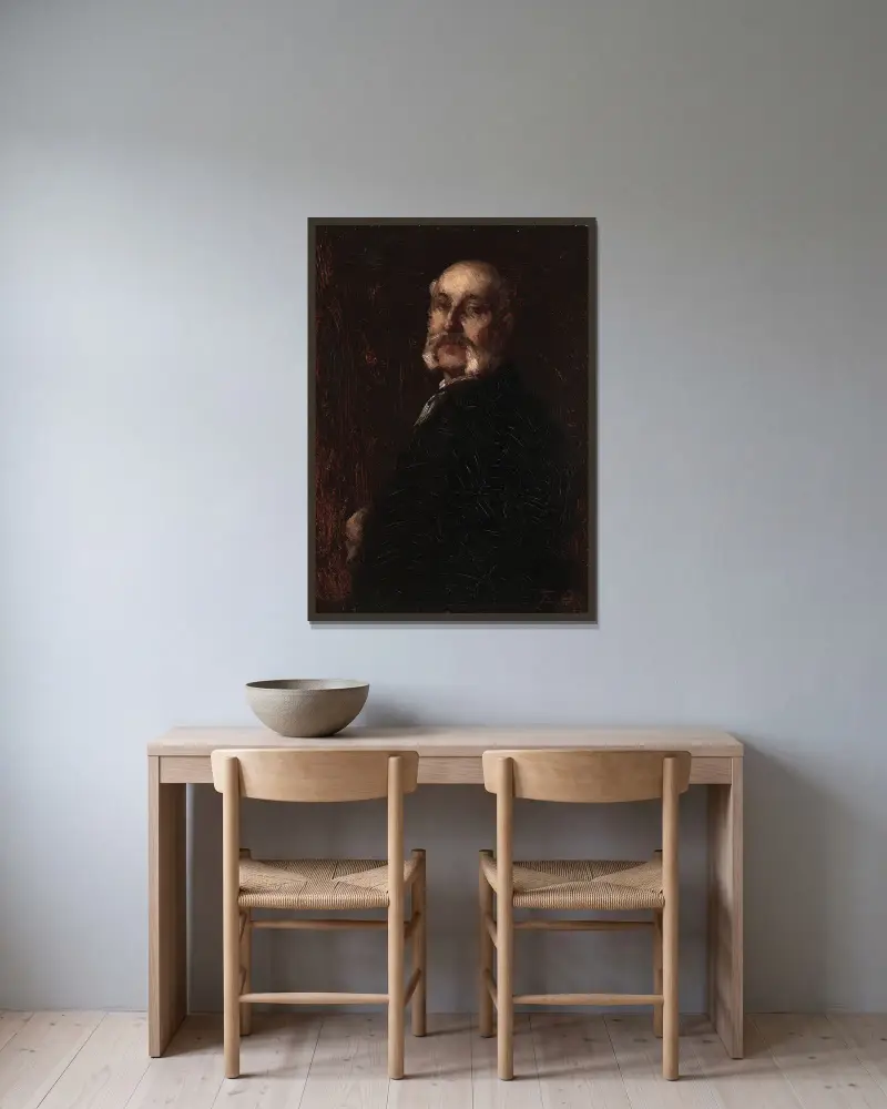 Porträtt av Franklin H. Delano av Eastman Johnson inramad på en vägg