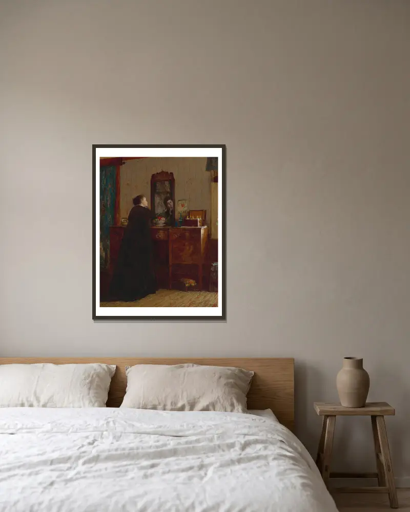 Toaleta, Eastman Johnson w ramie na ścianie