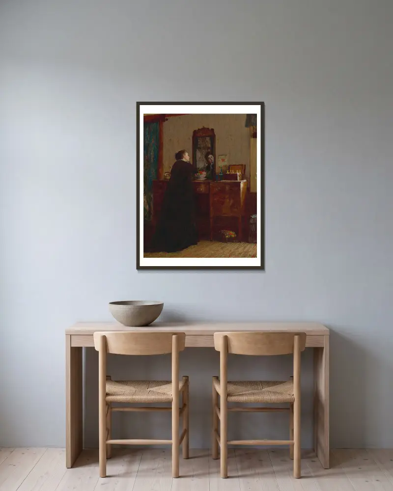 Toaleta, Eastman Johnson w ramie na ścianie