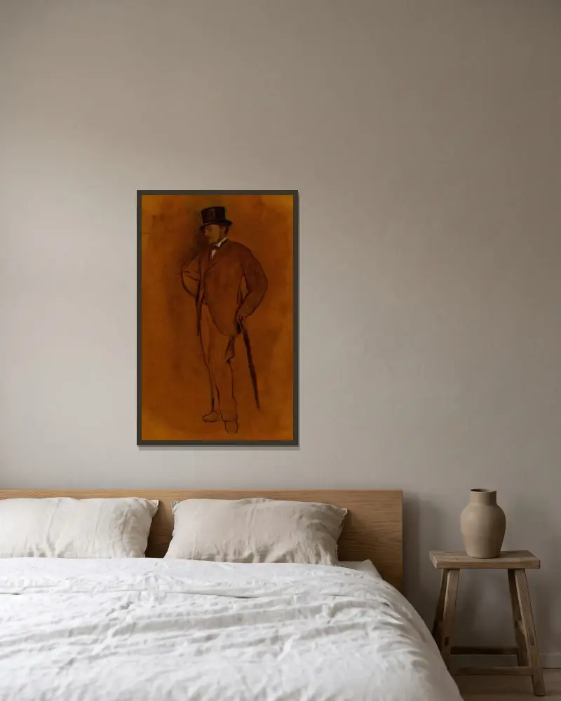 Achille De Gas av Edgar Degas inramad på en vägg