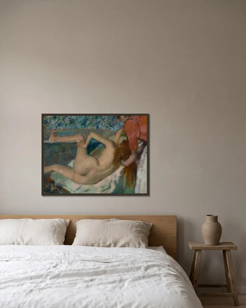Po koupeli – Nr. 1, Edgar Degas v rámu na stěně