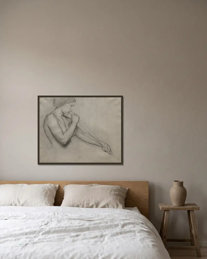 Engel, eine Trompete blasend von Edgar Degas gerahmt an einer Wand