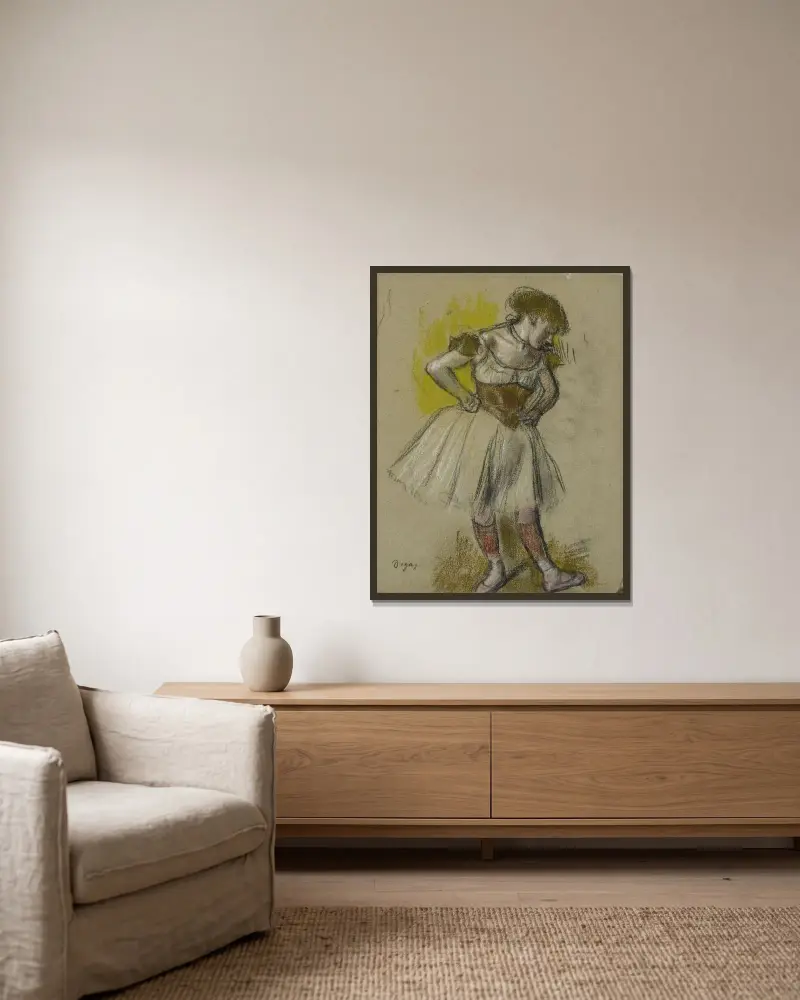 Danseuse av Edgar Degas inramad på en vägg