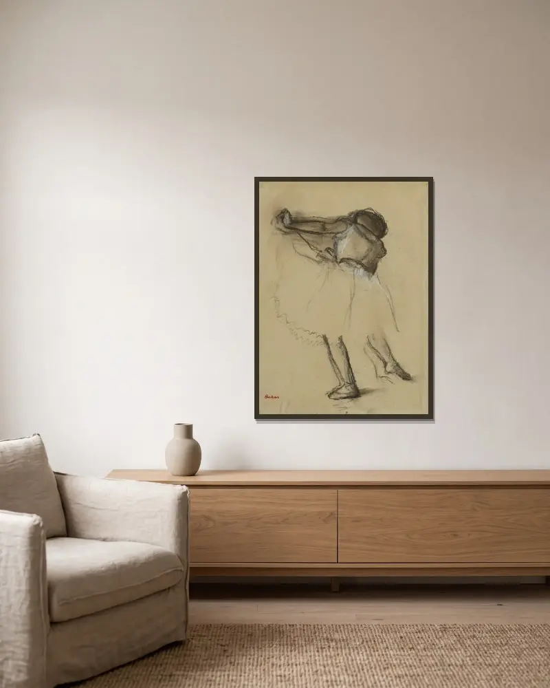 Danseuse vue de dos av Edgar Degas inramad på en vägg