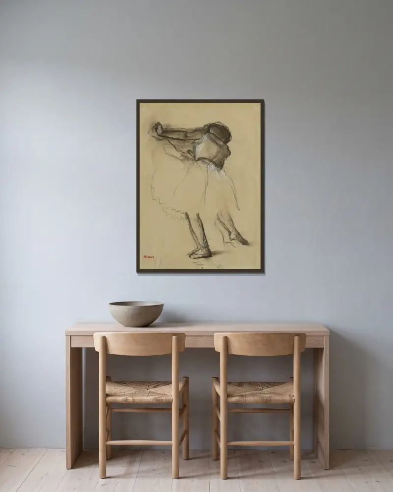 Danseuse vue de dos av Edgar Degas inramad på en vägg