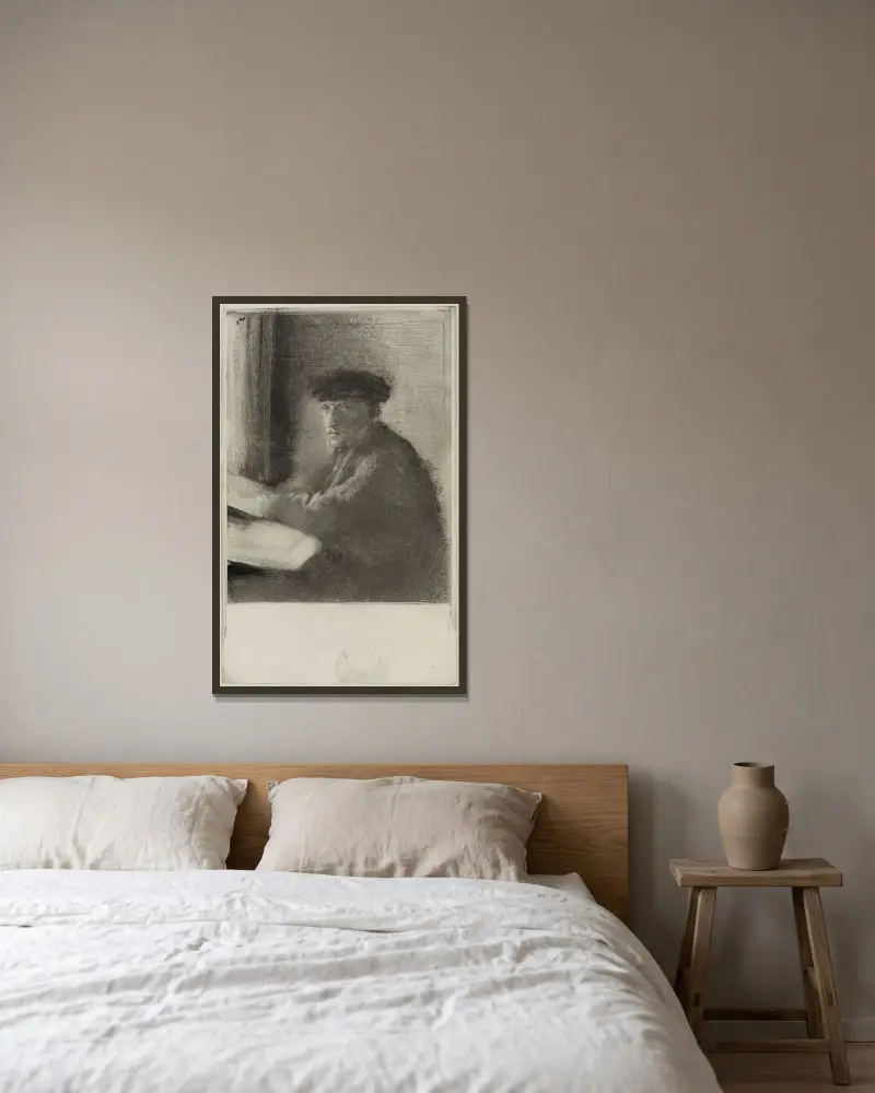 Rytownik Joseph Tourny, w półpostaci, Edgar Degas w ramie na ścianie
