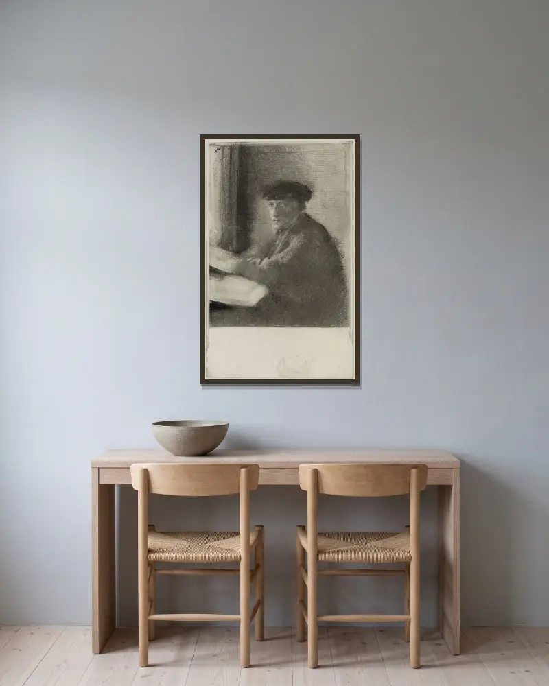 Rytownik Joseph Tourny, w półpostaci, Edgar Degas w ramie na ścianie